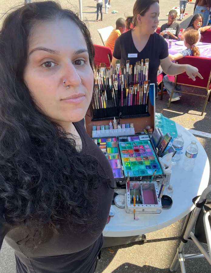 Turtle face paint design