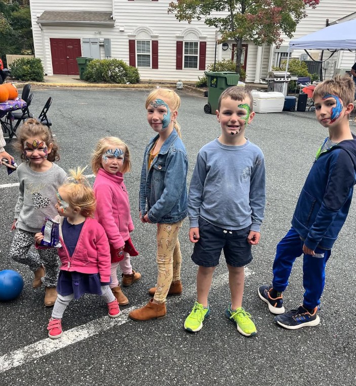 Eagle mascot face paint design